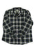The L.L.Bean Womens Scotch Plaid Shirt, a long-sleeve button-up with green, navy blue, and white plaid in soft Portuguese cotton flannel, is shown laid flat on a white background.