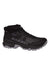 The Mammut Womens Sertig II Mid GTX Shoe is a black hiking boot for women with gray accents, rugged sole, and bold white Mammut logo. This lightweight multifunctional shoe features Gore-Tex for superior waterproof protection.