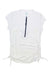 The Carve Designs Women's Dawson Rashguard is a white, short-sleeve swim shirt with UPF 50+, round neckline, partial front zipper, and side ruching with adjustable drawstrings, shown on a plain white background.