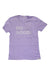 The Cotopaxi Womens Do Good SS Tee is a light purple, short-sleeve shirt made from recycled polyester and organic cotton, featuring "DO GOOD." printed in bold, light letters across the chest. The tee is displayed flat on a white background.
