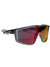 Sport sunglasses with mint-gray frame and dark red mirrored front lenses