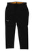 A pair of Salewa Mens Pedroc 2 DST Light Pant—black hiking pants with a small white logo on the left thigh and an orange waistband, shown laid flat on a white background.