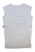 Sleeveless heather gray dress with round neck and tied waist seam