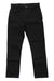 The Black Diamond Men's Forged Denim Pant is a slim fit black jean with front and back pockets, button and zipper closure, made from durable Cordura Denim, shown flat on a white background.