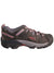 KEEN waterproof trail shoe, dark upper with pink laces and grippy tread sole