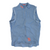 Men's lightweight gilet, light blue, full-zip front with red striped chest detail