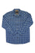 Men's blue plaid workshirt, long-sleeve button-up with chest pockets
