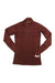 An Artilect Womens Boulder 125 1/4 Zip Top, maroon ultralight long sleeve athletic shirt with a quarter-zip front, is laid flat on a white background.