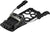 The Salomon 1X2 Touring Brakes are black and silver bindings with a metal frame, plastic base, and two angled arms, designed to securely attach ski boots while remaining lightweight and compatible with ski touring brakes.