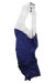 A pair of Rapha Mens Pro Team Bib Shorts II - Long with white straps and a blue lower section, shown flat on a white background. They feature a dual-density chamois pad and subtle RAPHA branding on one leg.