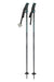 Two ski poles with teal handles, black shafts, round baskets and carbide tips