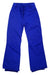 Girls' blue snow pants with elastic waistband and straight leg cuffs