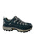 Women’s hiking shoe with dark green upper, padded collar, and chunky rubber outsole