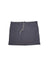 The Womens Hiker Skort is a plain gray backpacking skort with a drawstring waist, belt loops, and two front hand pockets for comfort and airflow, shown against a white background.