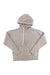 Ugg Asala hoodie in heather gray, front hood with drawstring cords and ribbed bottom band