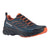 Men's GTX trail boot, blue upper with orange accents and lace-up closure