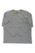 The Carhartt Womens WK126 Workwear Pocket LS T-Shirt is a gray long sleeve shirt with a left chest pocket and small Carhartt logo tag, shown flat on a white background—ideal for comfortable women’s workwear style.