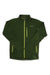 The Patagonia Men's Windshield Jacket in green features a front zipper, zippered chest pocket, and long sleeves, shown laid flat on a white background.