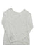 White women's long-sleeve breeze top, scoop neck with textured leaf panel detail