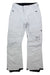 The Burton Womens [ak] GTX Summit Insulated Pant is a pair of white snow pants with zippered pockets, belt loops, reinforced cuffs, and the [ak] BURTON logo on the left thigh. They feature a relaxed fit for winter sports.