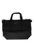 The L.L.Bean NorEaster Tote Bag is a large black tote made from heavy-duty canvas with short handles, a detachable shoulder strap, a rectangular base, metal logo plate on the front, and snap closure.