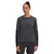 Women's crewneck sweatshirt in dark asphalt gray with long sleeves and small logo