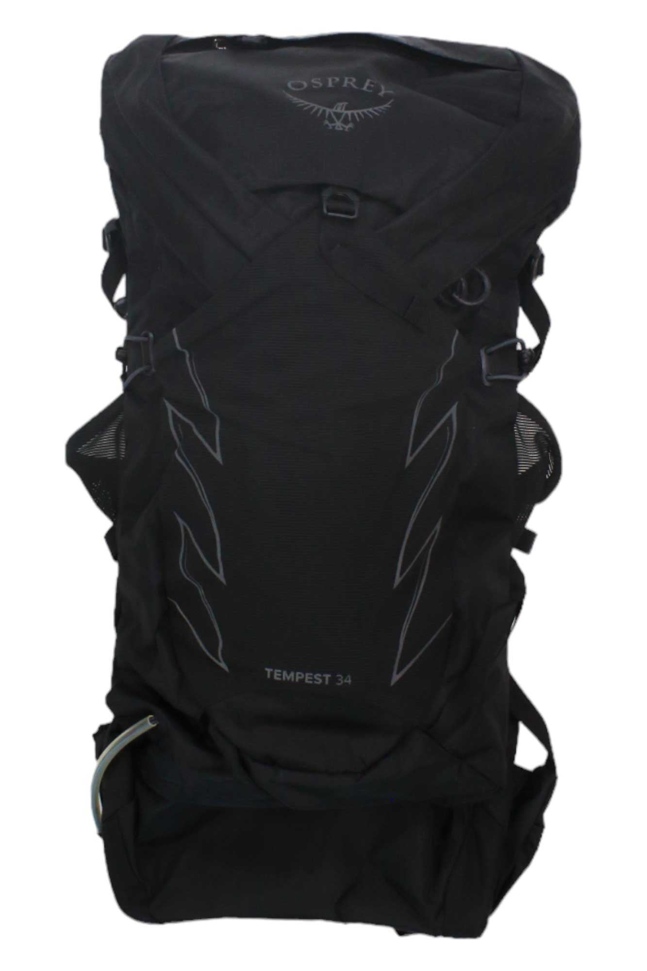 Osprey Tempest 34 women's stealth black backpack with front pocket and compression straps