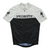 Men's white and black short sleeve cycling jersey, full zip with Specialized logo