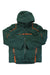 Men's Titan jacket in dark green with orange-red contrast, full-zip and hood