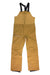 Men's Refuge Pro bib overalls in tan, adjustable straps and front zipper