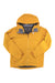 The Black Diamond Men's Liquid Point Shell Jacket is a bright yellow, hooded Gore-Tex Paclite climbing shell with a front zipper, two zippered pockets, grey collar lining, and long sleeves, shown laid flat on a white background.