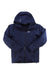 The Arcteryx Mens Beta Insulated Jacket is a navy blue GORE-TEX men's jacket featuring a front zipper, zippered chest pocket, and the Arcteryx logo on the left chest. It’s shown laid flat with sleeves angled slightly inward.
