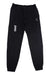 The POC Sports Rhythm Resistance Pant is a pair of black cycling pants with zip pockets, "poc" printed vertically in white on the left thigh, made from Cordura-blended stretch fabric for durability and a slim, tapered fit.