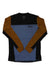 Mons Royale men's hooded long-sleeve top, black with brown sleeves and blue panel