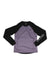 Women’s merino wind jersey, black crew-neck top with light purple front panel