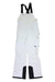 The Outdoor Research Womens Carbide Bib features white waterproof fabric, black adjustable suspenders, reinforced cuffs, and multiple pockets—ideal snowsports apparel for outdoor winter activities.