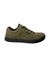 Men's lace-up riding shoe in olive with black sole and rubber toe guard