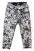 Womens Roxanne Capris: Fitted athletic leggings with a black and white abstract leafy print, made from micropoly performance jersey for optimal yoga comfort, shown flat on a white background.