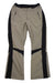 The Spyder Womens Echo Pant in khaki features black side panels, two front zippered pockets, a button and zipper waist closure, slightly flared leg design, and visible seam details—perfect as stylish women's ski pants.