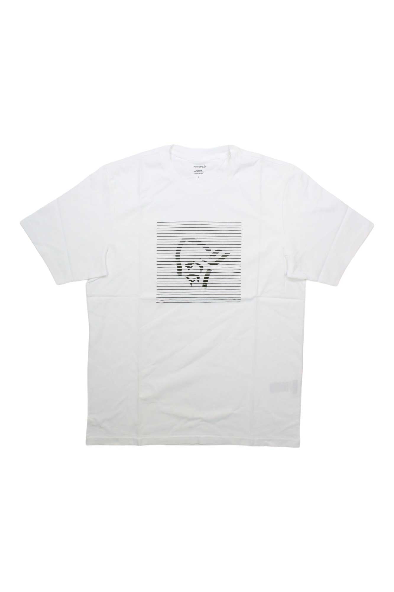Men's cotton T-shirt, off-white, crew neck, front graphic square