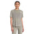 Heathered gray short-sleeve crewneck T-shirt with small white chest logo