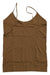 The Boody Womens Cami, featuring spaghetti straps and an eco-friendly design, is shown in brown and laid flat on a white background.