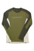 Women’s Norrona merino round-neck top, olive green with white side panels