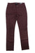 Black Diamond Womens Notion SL Pant in maroon, slim fit, crafted from organic cotton, features front and back pockets, belt loops, button and zipper closure; displayed flat on a white background.