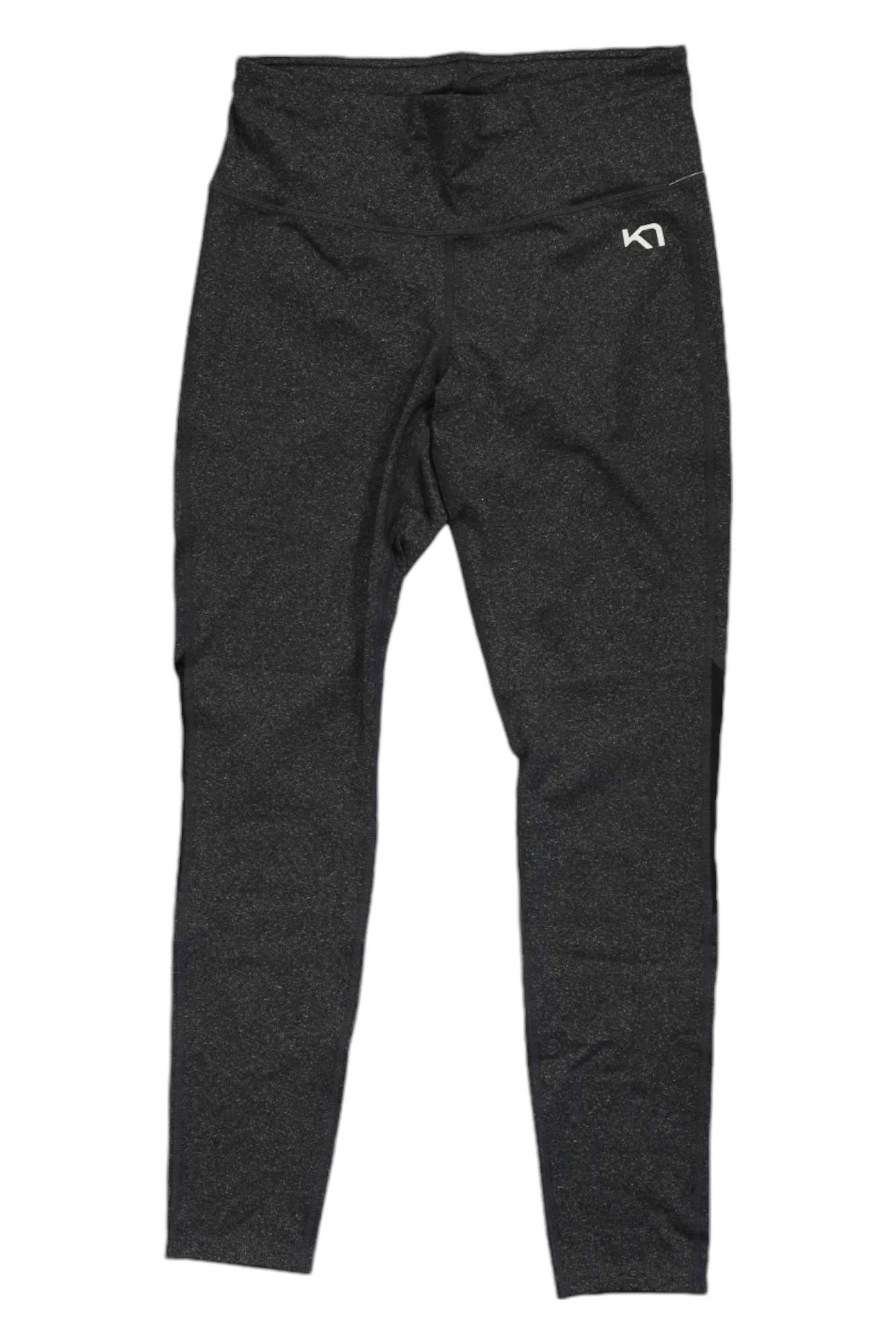 The Kari Traa Womens Julie High Waist Tight is a pair of black tights for trail running, with quick-drying fabric, a small white logo on the left hip, and shown on a white background.