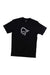 The Norrona Mens /29 Cotton Viking T-Shirt in black features a minimalist white bearded helmeted face graphic centered on the chest, shown laid flat on a white background.