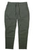 The Black Diamond Men's Rocklock Climb Pant in olive green features a drawstring waist, front button, two side pockets, and a left zippered pocket. The pants are displayed laid flat on a white background.