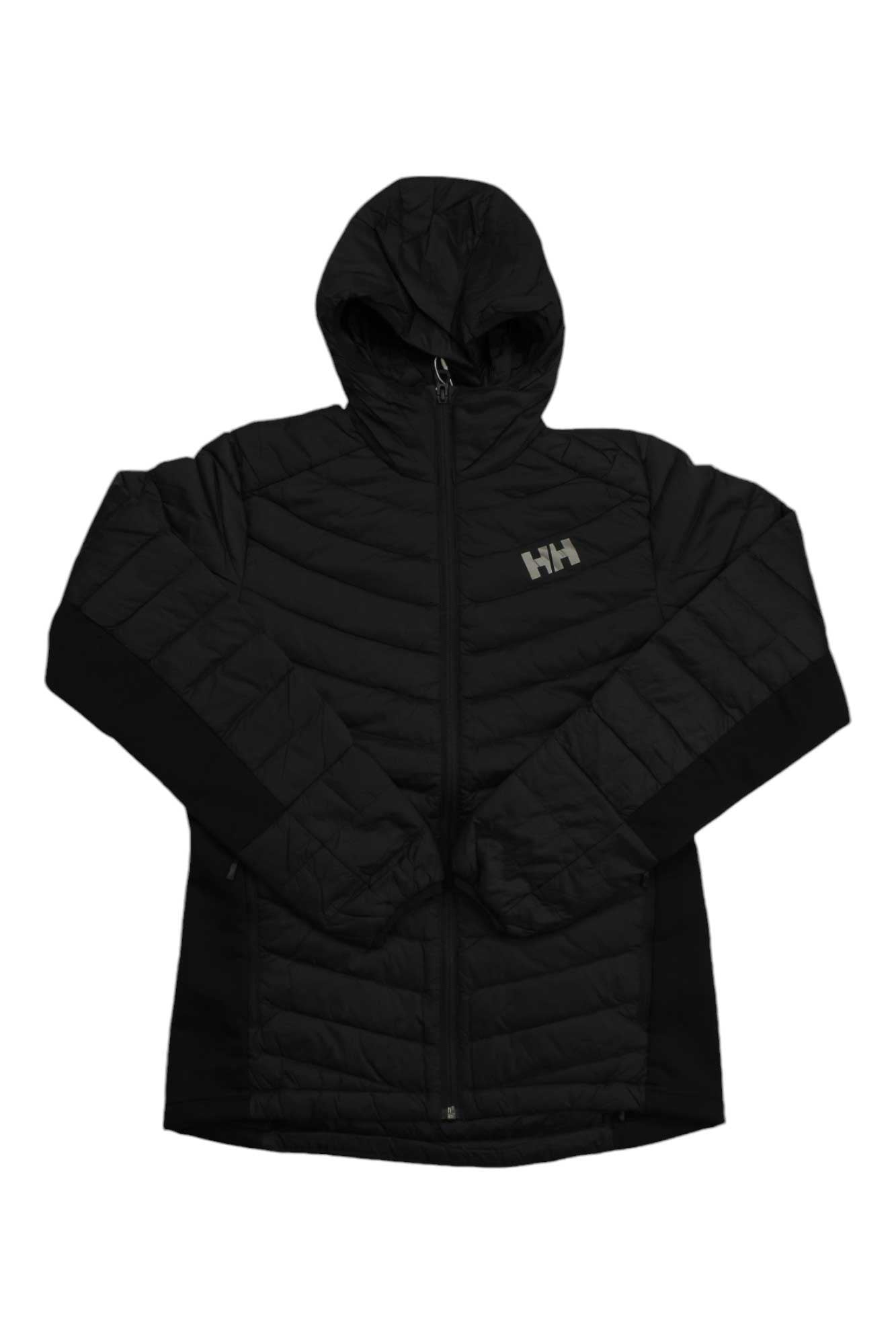 Helly Hansen men's hooded down hybrid insulator jacket, black, full-zip