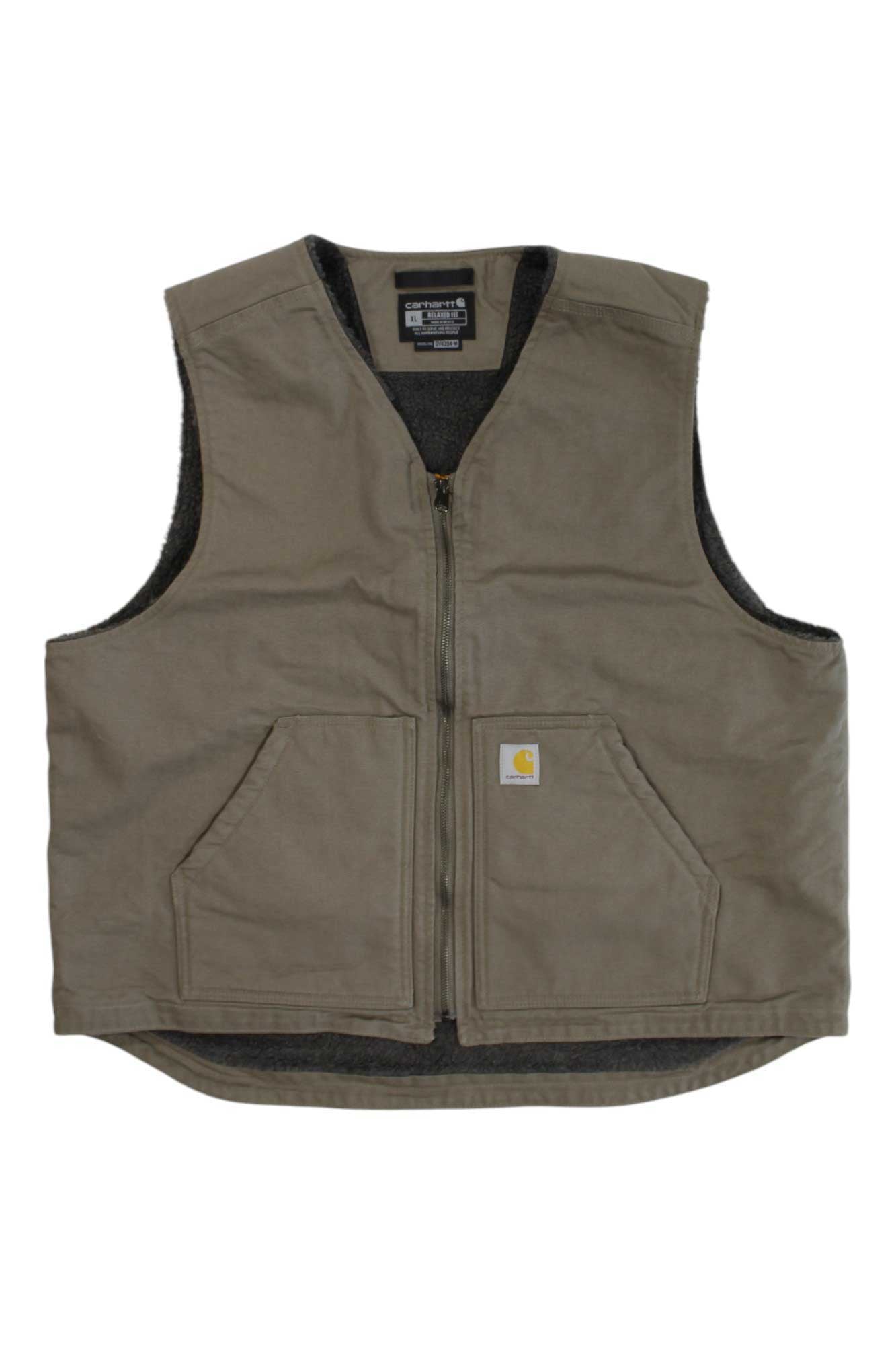 Carhartt Mens Washed Duck Sherpa-Lined Vest Carhartt