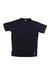 Men's short-sleeve performance T-shirt, deep black, crew neck with small side logo.